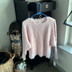 Fuzzy pink sweater